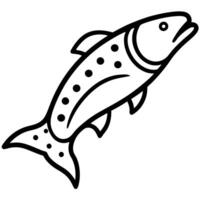 Stylish trout illustration featuring fine line art vector