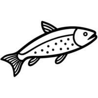 Simple line art trout drawing ideal for fishing and nature themes vector
