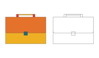 Illustration bag retro with line art or sketch and blank background vector