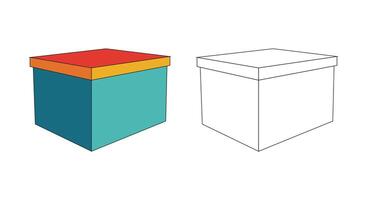 Illustration cardboard box retro unique design with blank background vector