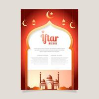 Iftar invitation template. iftar menu. vector
