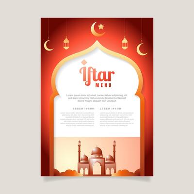Iftar invitation template. iftar menu.