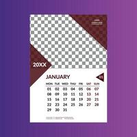 Modern Wall Calendar Design. Creative Layout Display for Promotional Campaign. vector
