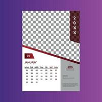 Modern Wall Calendar Design. Creative Template Display for Promotional Campaign. vector