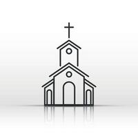 Church building icon in line style vector