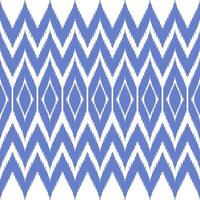 Ikat Seamless Pattern Design for Fabric. Blue and white ethnic seamless pattern. Boho, clothing, textile, wrapping, background, wallpaper, carpet, embroidery, print vector