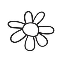 Hand drawn chamomile. Simple outline illustration. design on white background. vector