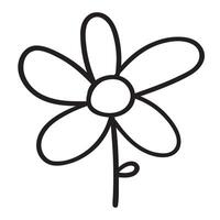 Chamomile. Outline design. Isolated icon. Black color. Illustration on white background. vector