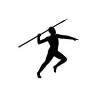 A man javelin throw silhouette vector
