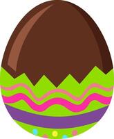 Funny big chocolate Easter egg vector