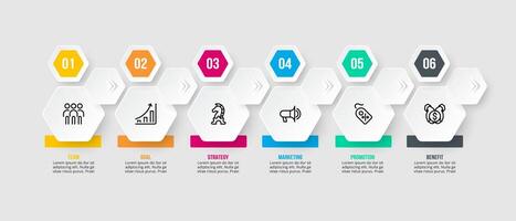 Timeline haxagon for business presenatation. vector