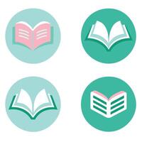 creative flat book logo set for templates and branding vector