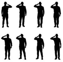 A set of man soldier silhouettes illustration vector