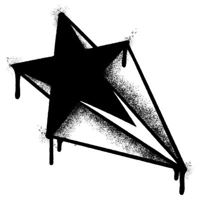 Graffiti star icon isolated on white background.