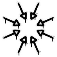 Graffiti Multiple arrow direction icon isolated on white background. vector