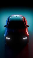 3D rendered vertical of a car headlamp and indicators blinking in the dark with a smooth zoom animation, designed as a dynamic unlock wallpaper and smartphone unlock screen animation. video