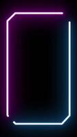 HUD interface hologram glowing neon frame futuristic high tech overlay on a black background. video