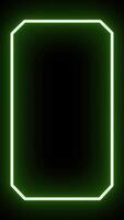 Glowing neon frame futuristic high tech HUD interface hologram element overlay on a black background. video