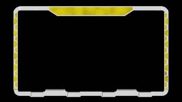 Animation of Frame Overlay for Streaming with Metallic Mesh Moving on Sides and Interior in Yellow video