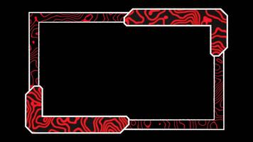 Animation of Streaming Overlay Frame with Wavy Texture in Red and Blurred Corners video