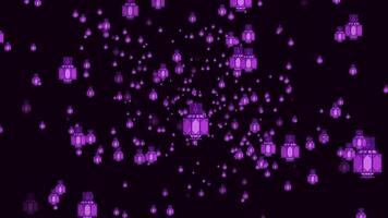 Ramadan Festival Particle Effect Animation. Floating Lantern Effect Background. video