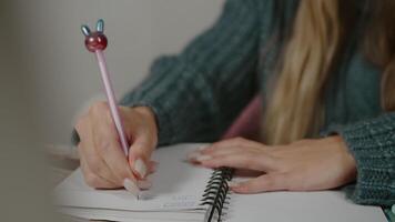 Writing Notes in Notebook with Decorative Pen video