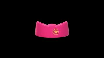 Air Hostess Hat Rotating on a Transparent Background. Seamless Loop. Flight. 4K video