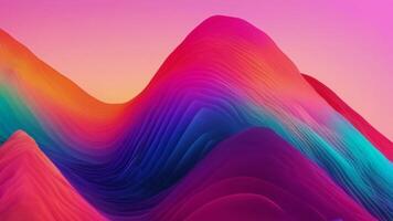 Animated Abstract Rainbow Mountains. A captivating abstract landscape with vibrant, flowing lines of color resembling mountains, evoking a sense of wonder and surreal beauty. video