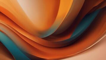 Animated Abstract Swirling Hues. A captivating abstract image featuring a mesmerizing interplay of swirling orange, teal, and beige hues. The smooth, fluid lines create a sense of movement video