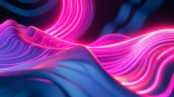 Abstract Neon Waves animated . A captivating abstract background featuring vibrant, dynamic neon pink and purple waves, creating a mesmerizing and futuristic aesthetic. video