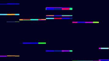 Motion Graphics Digital Glitch Art Abstract vibrant streaks of color on a dark background, resembling a digital glitch or data error. Perfect for tech, cyberpunk, or futuristic designs. video