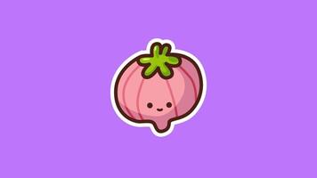 Smiling Onion Footage Background Animation in 4K for Fun Food and Kitchen Projects video