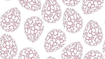 Animation With Drawn Easter Eggs, Seamless Pattern Vertical Movement. video