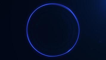 Blue fluid particle shiny sphere. Abstract magical energy orb with plasma field. Striped minimalist circle for business, virtual reality digital sci fi ring. 4k 60fps looped graphic. video