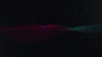 Red and Teal Particle Flow on Black Background video