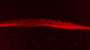 Glowing Red Particle Wave in Dark Background video