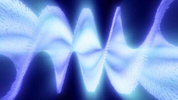 Abstract digital art depicting a flow of light particles forming a wave video