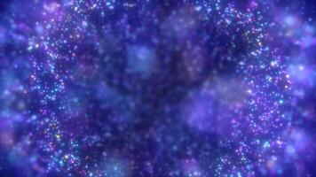Abstract background with shimmering blue lights and particles creating a dreamy, cosmic atmosphere. Ideal for digital video