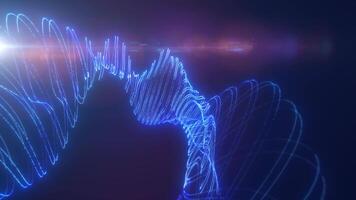 Mesmerizing blue luminescent waveforms creating a digital, futuristic look with a sense of technology and sound energy video