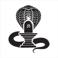 The cobra is sitting on a pillar with a buddha on top vector