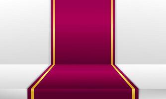 Vibrant magenta carpet with gold edges, creating a luxurious and eye-catching backdrop for high-end events, displays, and premium settings vector