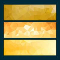 Abstract geometric banners in shades of gold and yellow, featuring a polygonal design and text placeholders for customization. Perfect for modern and professional designs. vector