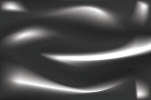 Light splash wavy shape smooth black background. Realistic texture 3D illustration design. vector