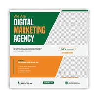 Digital marketing social media post template, digital flyer design, web banner layout vector
