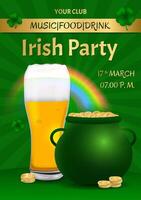 St. Patrick's Day Party Poster, Vertical Banner vector