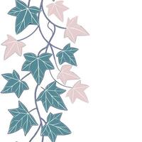 Botanical Garden Ivy Seamless Tile Pattern Embrace Nature with Various Ivy Species in Serene Natural Greens on White Background for Tranquil Spaces vector