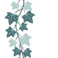 Botanical Garden Ivy Seamless Tile Pattern Diverse Ivy Species in Natural Greens for Serene Spaces vector