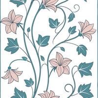 Floral pattern with leaves and flowers vector