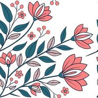 Floral pattern with leaves and flowers vector