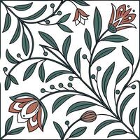 A floral pattern in red and green vector